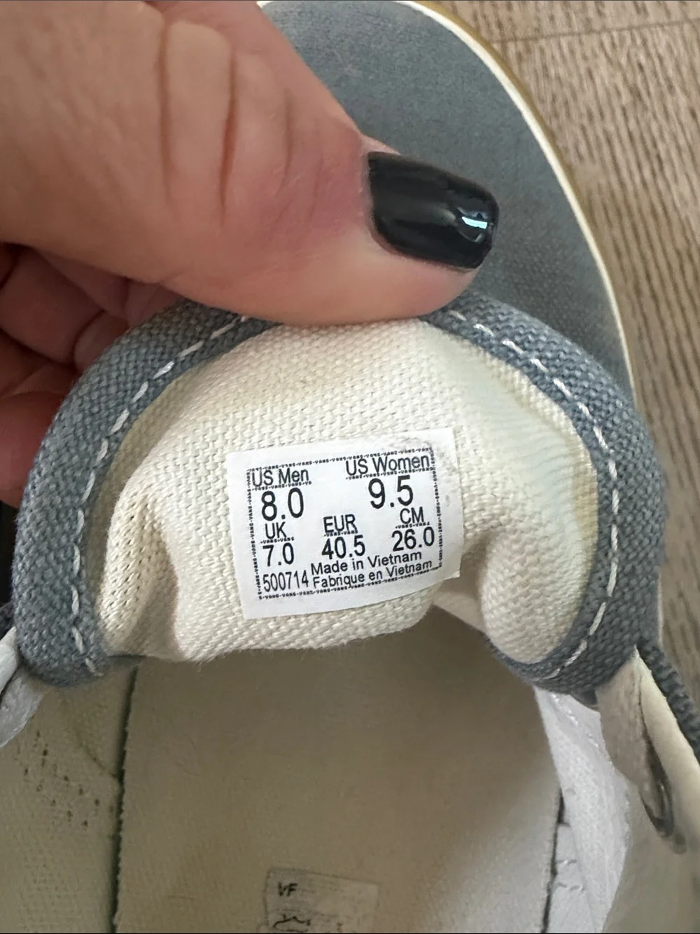 Vans Blue-Gray Canvas platform Low-Top Sneakers with Gold Trim